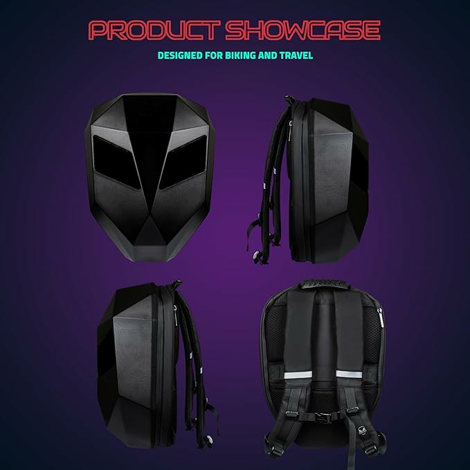 LED Backpack 31L, Motorcycle Riding Bag With Programmable Screen, App Control, Water Resistant, Unisex Expandable Daypack For College, Travel, Laptop, Helmet - Image 3