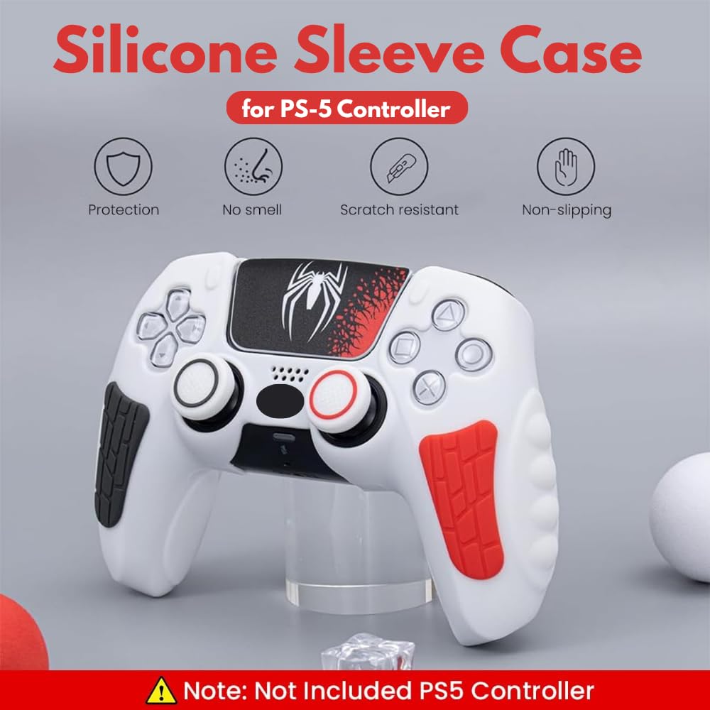 PS5 Controller Silicon Cover 2 Thumb Grip Spiderman Venom theme - Image 8