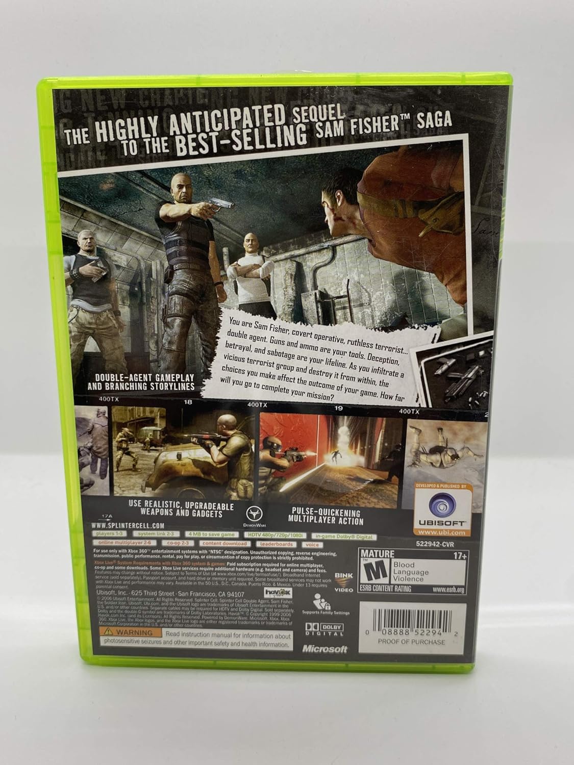 Splinter Cell Double Agent Xbox 360 PAL ( Preowned ) - Image 2