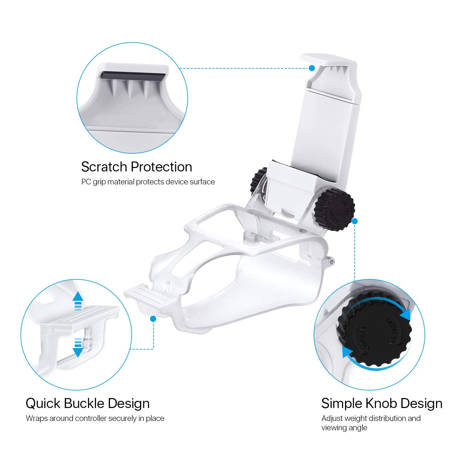 Mobile Phone Clip Holder for PS5 Controller Foldable Mobile Phone Stand Mount Clamp Bracket with Adjustable Stand for PlayStation 5 Wireless Controller (PS5 Controller Not Included) - Image 5