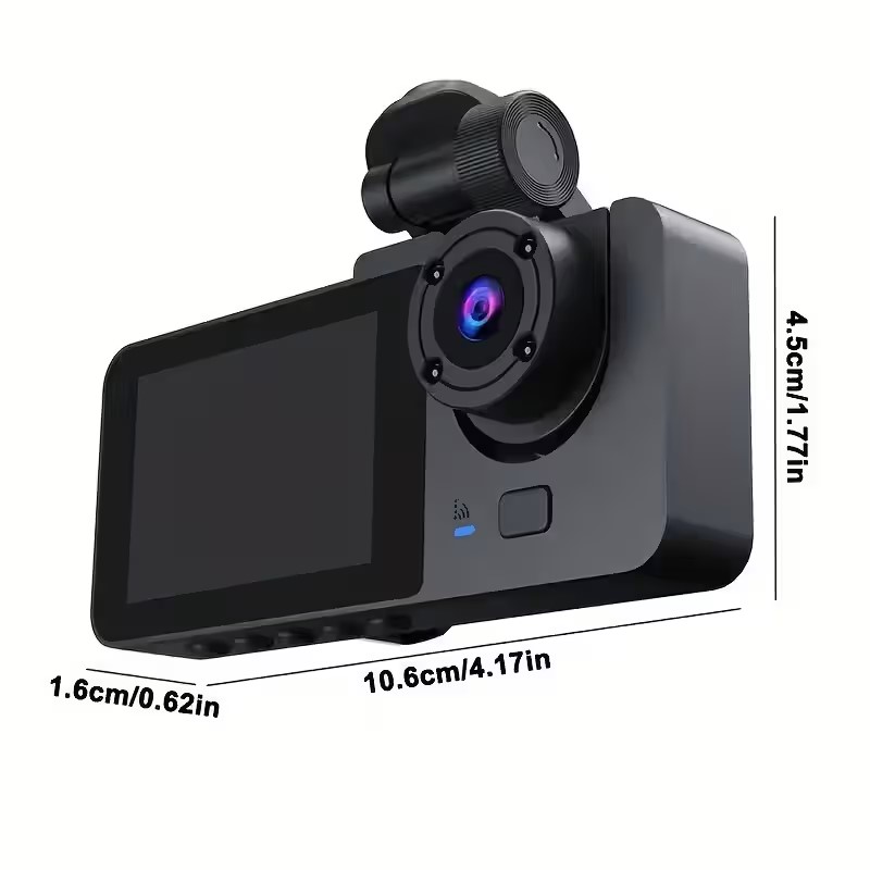 3 Channel Dash Cam Front and Rear Inside, 4K Full UHD Dash Camera for Cars,WDR,G-Sensor,2.0''IPS HD Screen, Loop Recording,24H Parking Monitor - Image 2