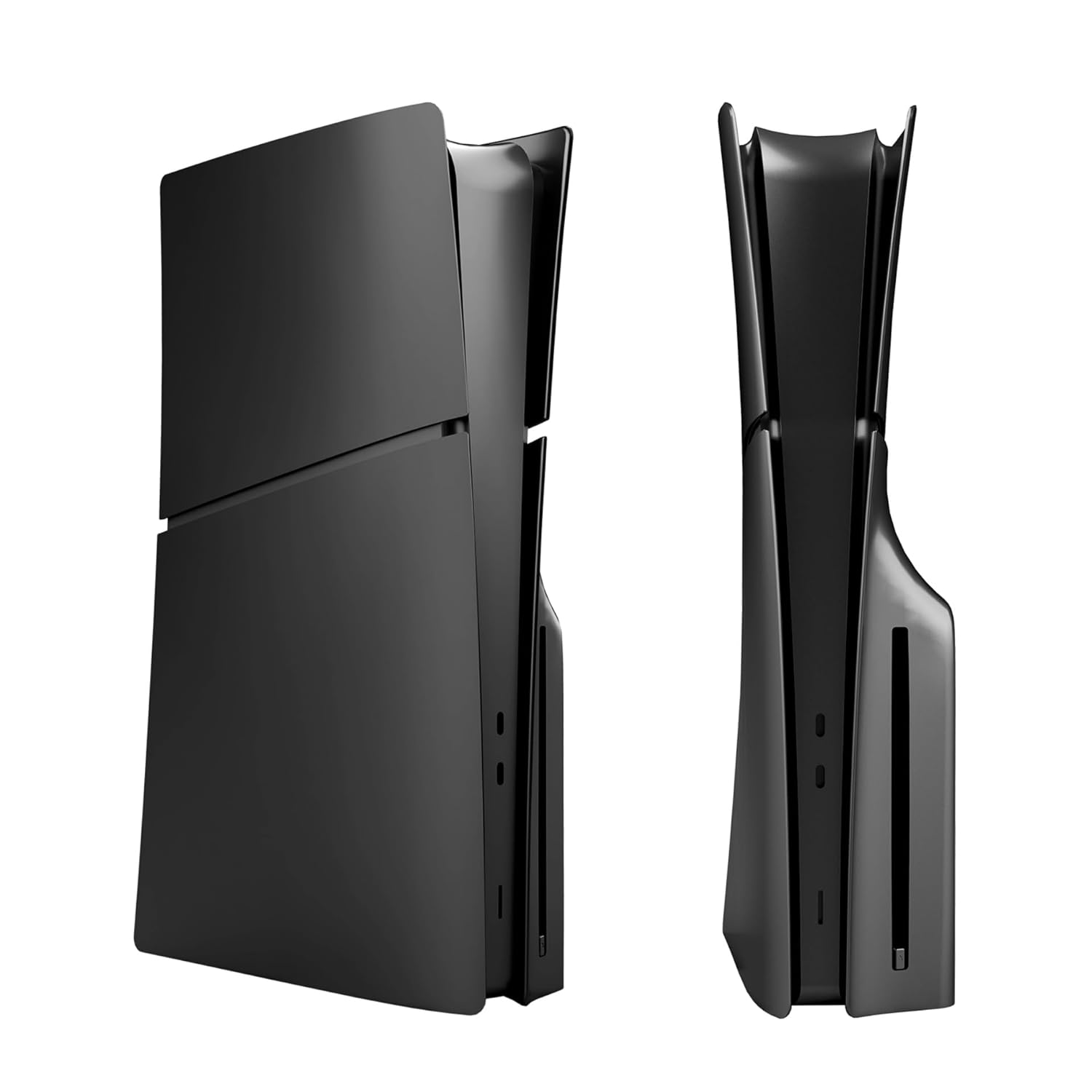 PS5 Slim Console Disc Edition Faceplate Cover, Custom Replacement Skin Case Black - Image 1