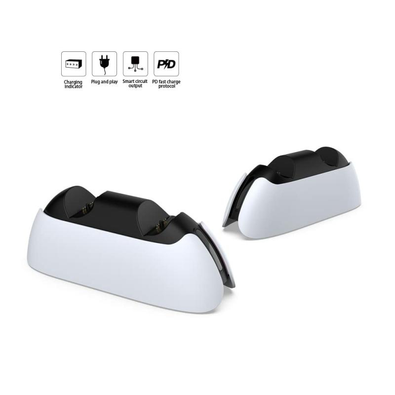 DOBE TP5 1501S For PS5 / PS5 DualSense Edge Controller Charging Stand Dual Gamepad Charging Base White - Image 3