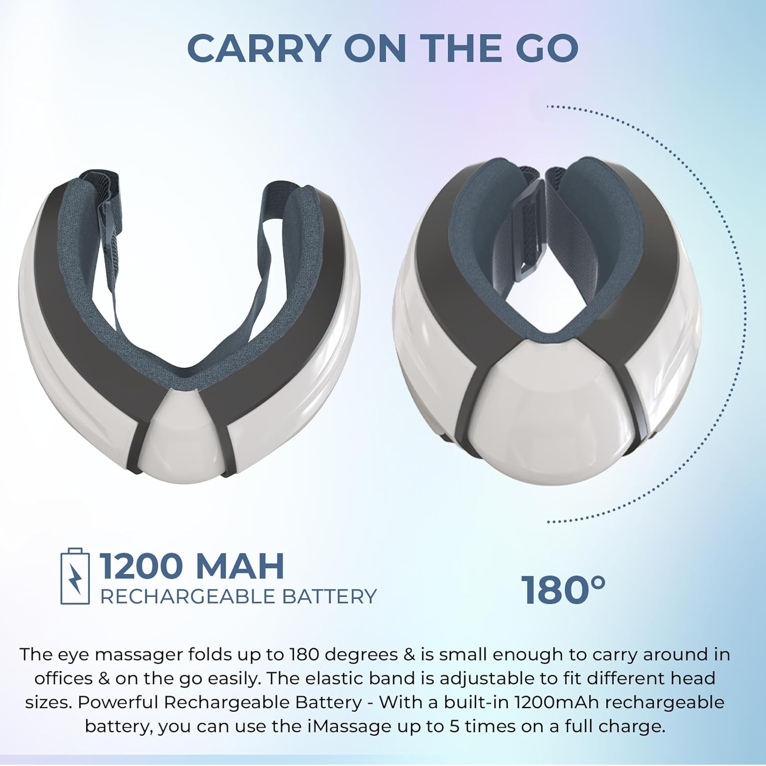 iGear Imassager: Eye Massager for Stress Relief, Sleep Aid And Eye Strain, Heat, Air Pressure and Compression, Rechargeable, 1-Year Warranty - Image 4