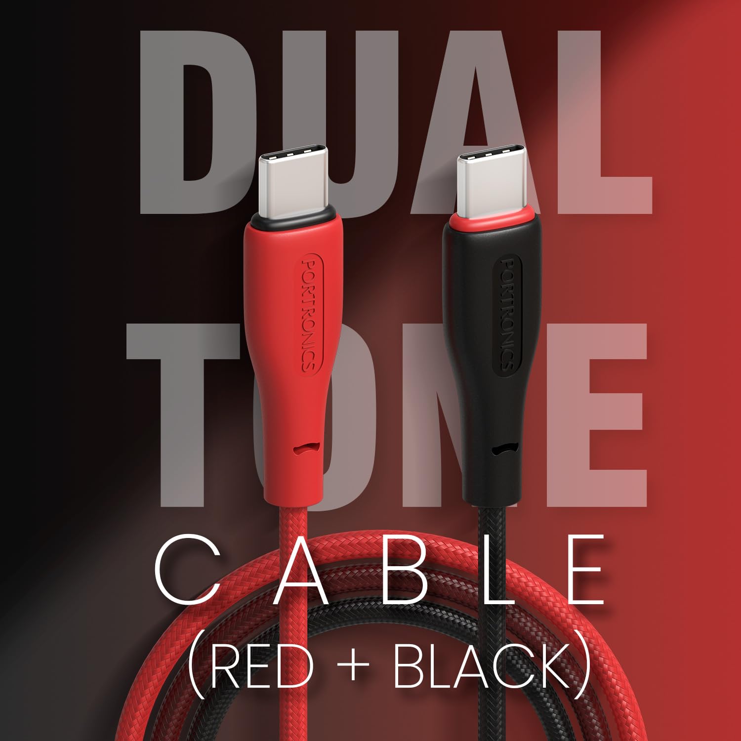 Portronics POR 3009 Hue X 60W Dual Tone Colour Type C Fast Charging Cable for Smartphones, Tablets - Image 4