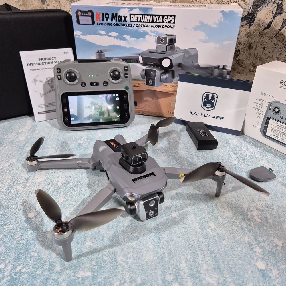 K19 max GPS Drone 4.5-inch Screen Controller, SD card, 2 Batteries, Airdrop, Brushless Motor, Obstacle Avoidance GPS Drone 4K Camera,Carrying Case - Image 14