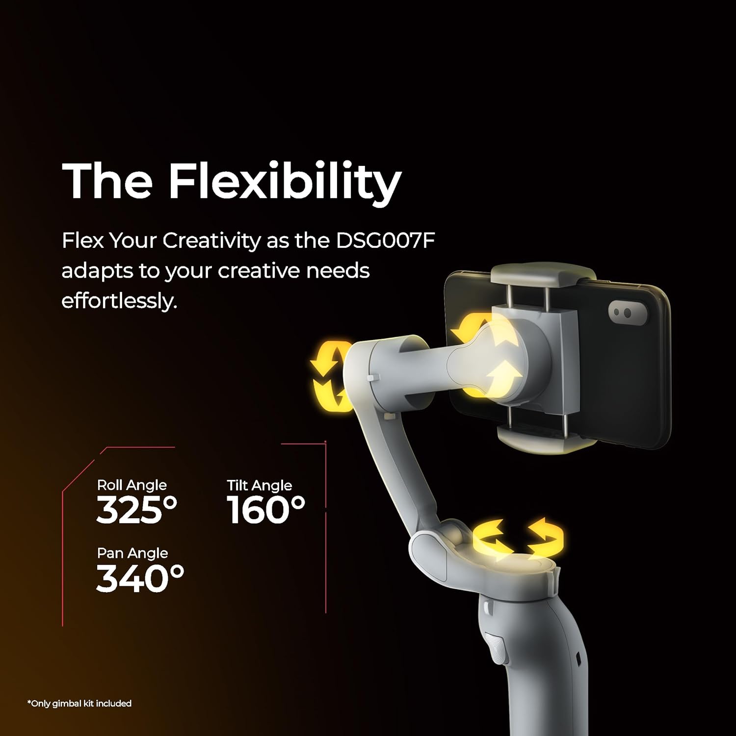 Digitek DSG-007F AI 3-Axis Gray Smartphone Gimbal - Foldable Handheld Vlogging Stabilizer with AI Tracking Feature And 4 Creative Operation Modes - Image 3