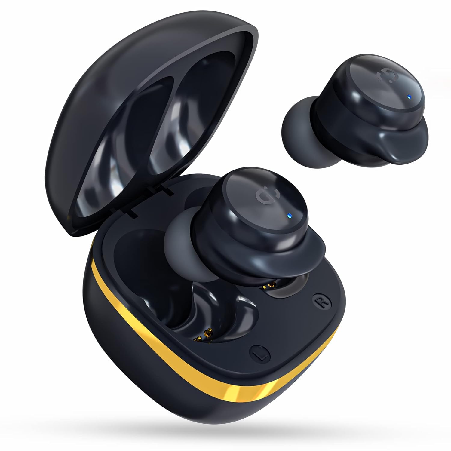 iGear Mini Bluetooth Truly Wireless in-Ear Earbuds Mic, Noise Isolation, IPX4 Dust Water Resistance, Heavy Bass, Type-C Charging, Touch Control Black - Image 1