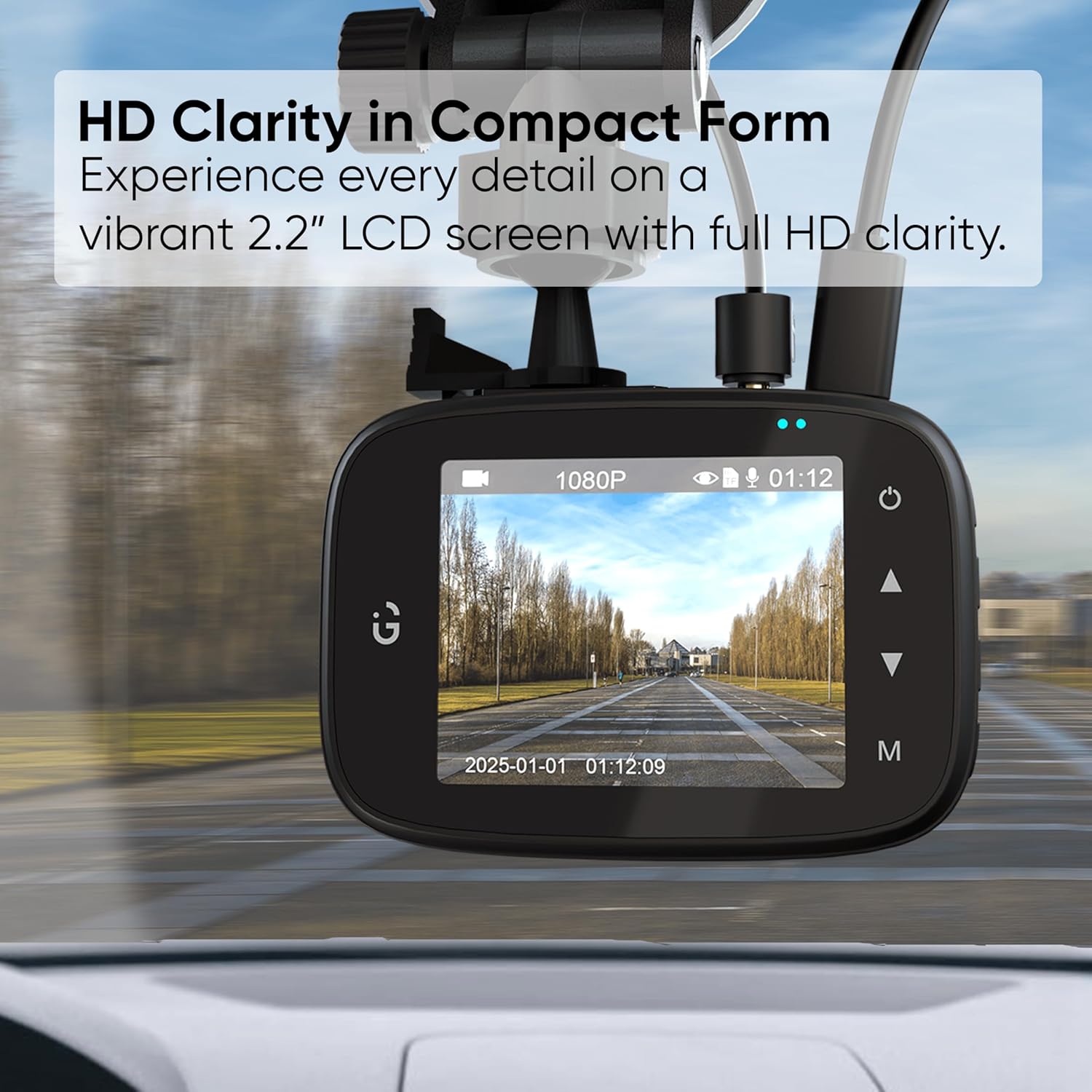 iGear VueCam Full HD 1080P Car Dash Cam, Front Rear Recording, 2.2" LCD, G-Sensor, Parking Mode, Motion Detection, Loop Recording, Wi-Fi App Control - Image 10