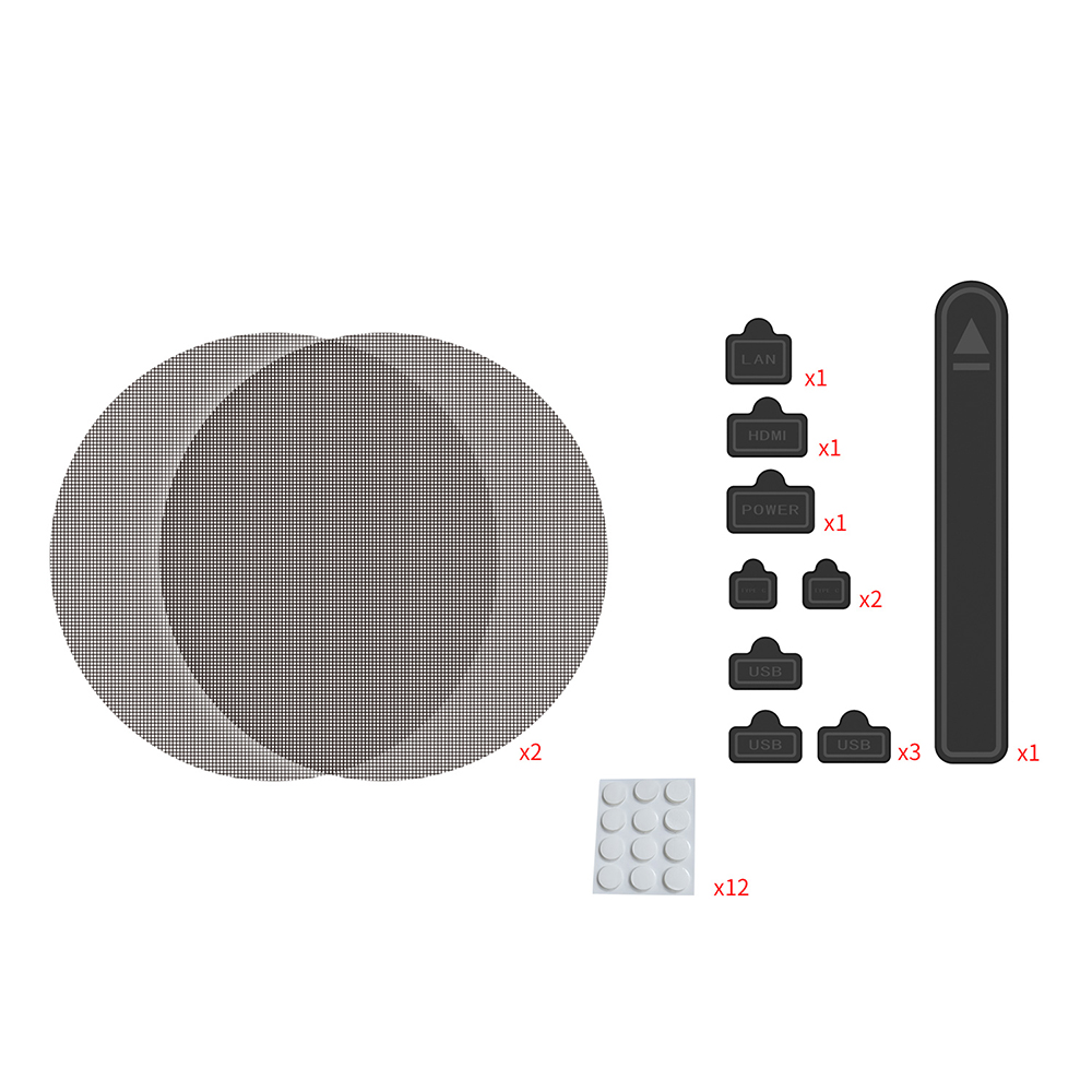 Dobe TPS-5519 PS5 Dust Cover Kit, Cooling Fan Dust Filter And Silicone Port Plugs Set, High-Density Breathable Mesh, Dust Protection, Air Intake - Image 3