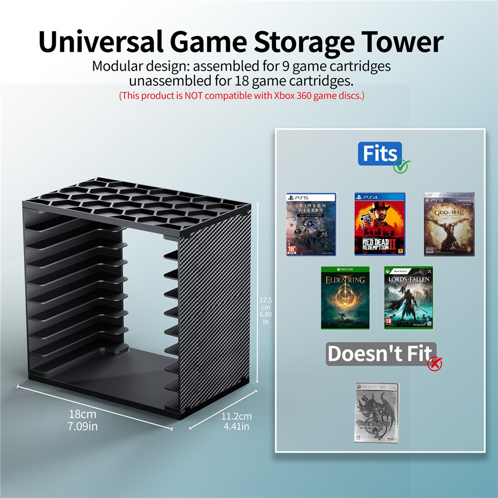 Game Disc Storage Tower DIY Modular 18 Disc Nintendo Switch / PS5 / PS4 / Xbox MZ 8056 Black Game Disc Storage Tower DIY Modular 18 Disc Nintendo Switch / PS5 / PS4 / Xbox MZ 8056 Black - Image 10