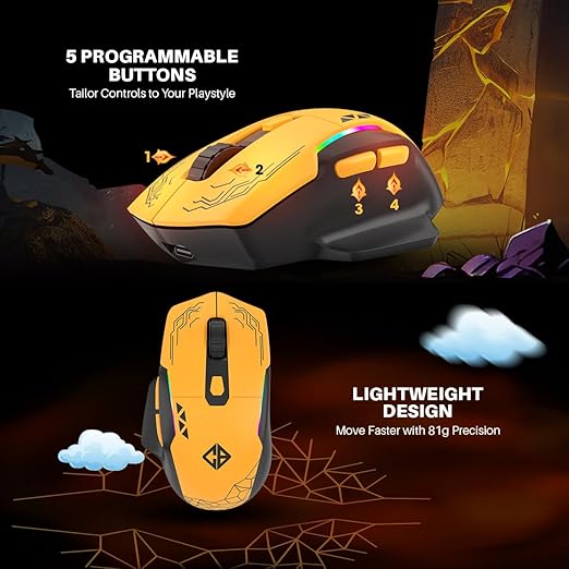 Cosmic Byte Helios Tri-Mode Wired + 2.4GHz Wireless + Bluetooth Gaming Mouse Black - Image 5