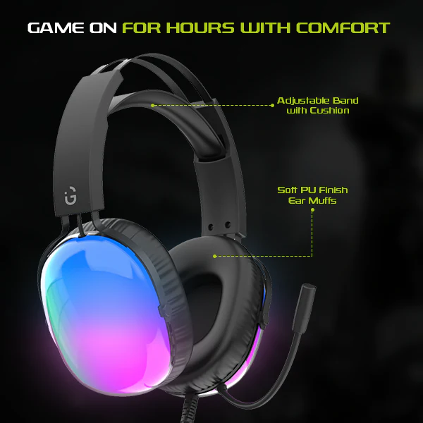 iGear Falcon Wired Gaming Headphone with ANC, RGB,  360° Mic, 50mm Audio Driver, Multi Jack 2m, iOS,Android,Windows,Xbox,Playstation - Image 5