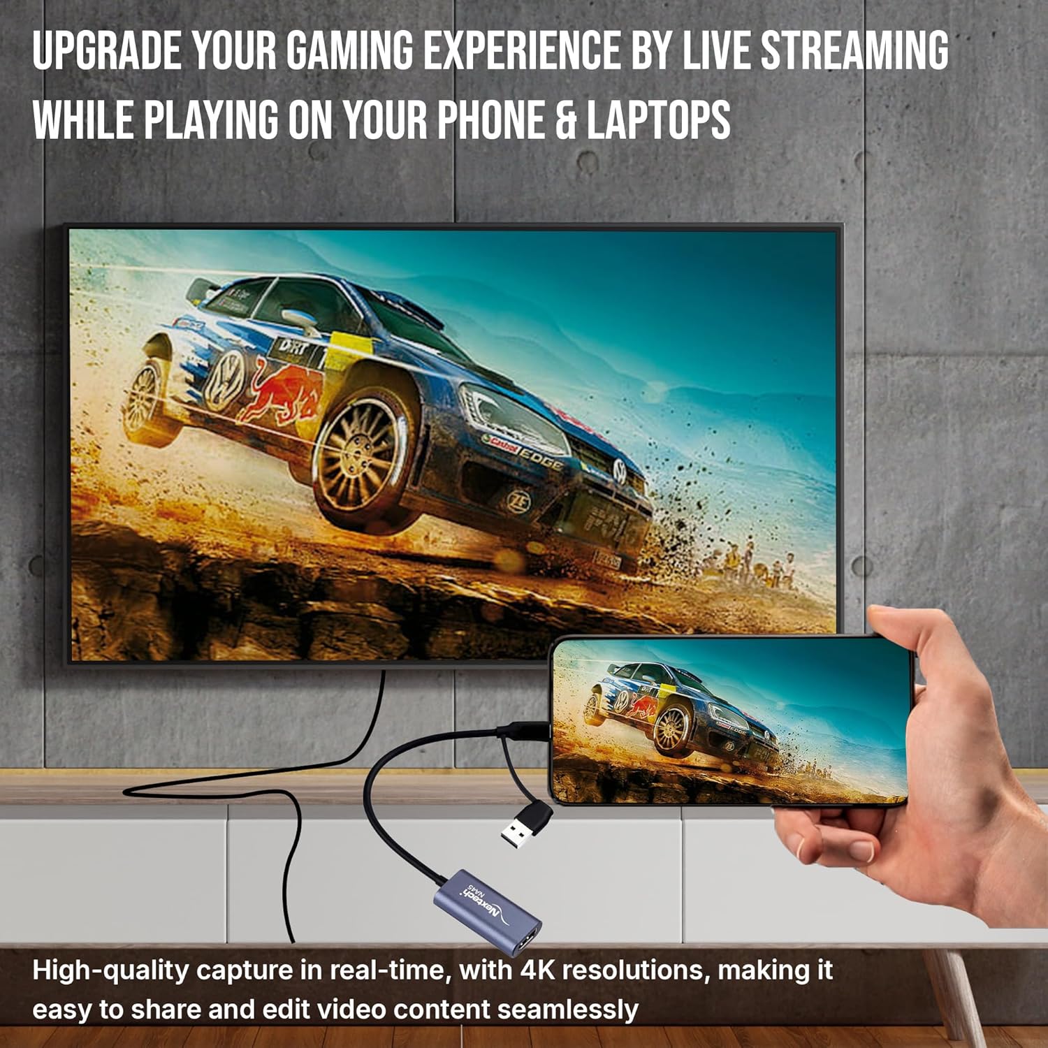 Nextech NA45 HDMI Video Capture Card with Dual USB, Ideal for Gaming, Streaming, Broadcasting, and Video Recording - Image 3