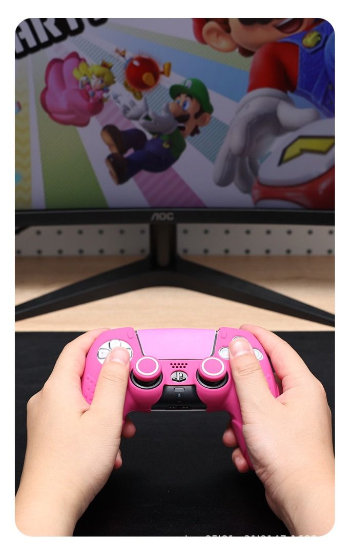 IINE PS5 Controller Silicon Cover With 2 Thumb Grip Pink - Image 3