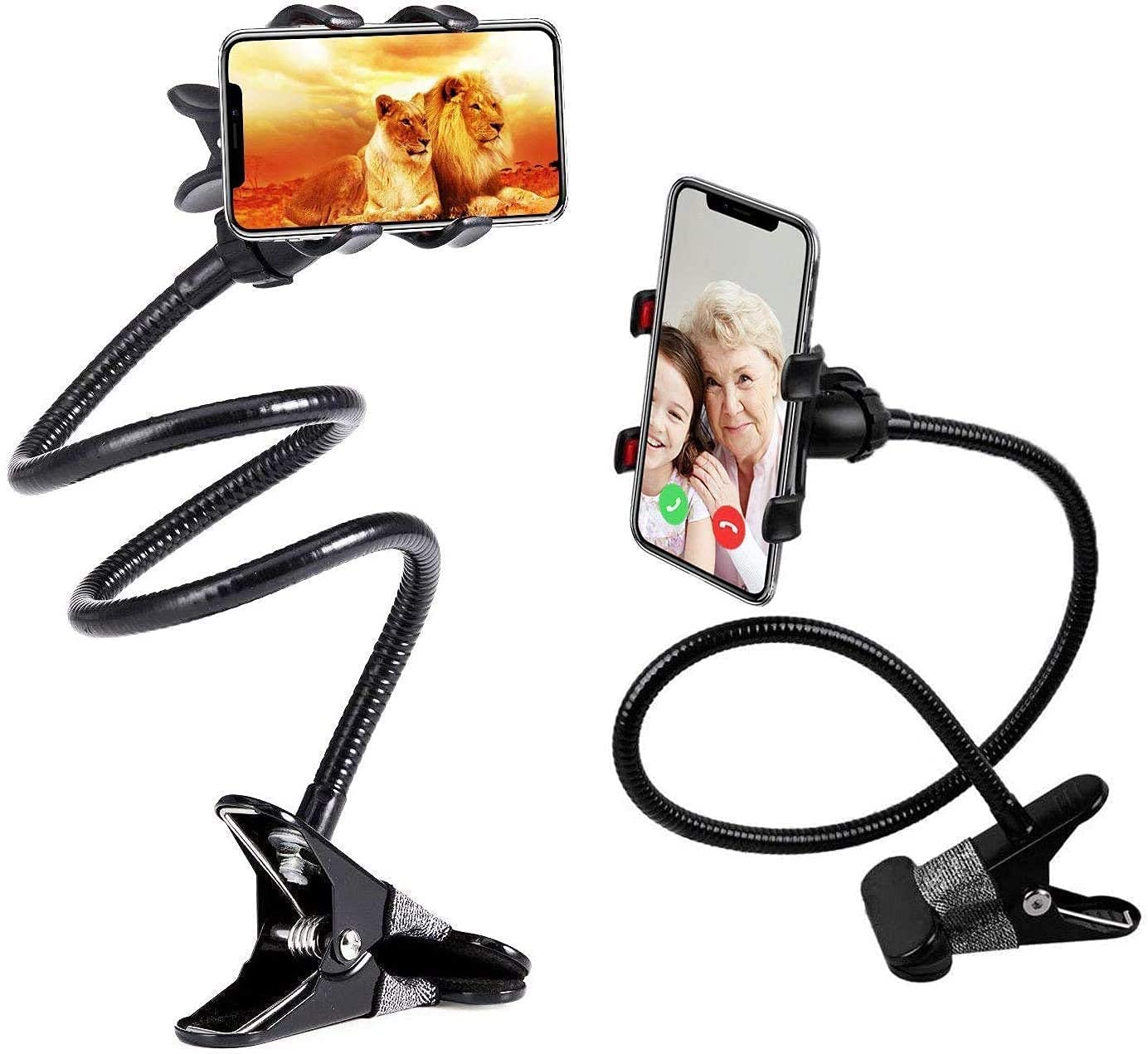 Gooseneck Flexible Clip Lazy Arm Bracket, Cell Phone Stand For Both Mobiles And Tablets - Image 1