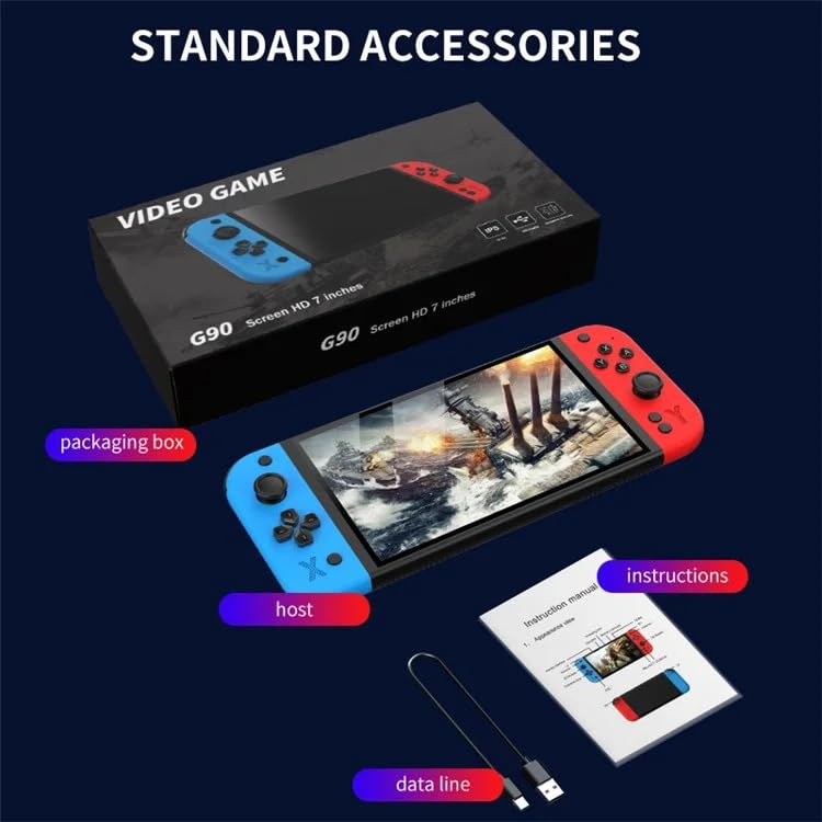 G90 7 Inch IPS HD Screen Handheld Game Console White - Image 3