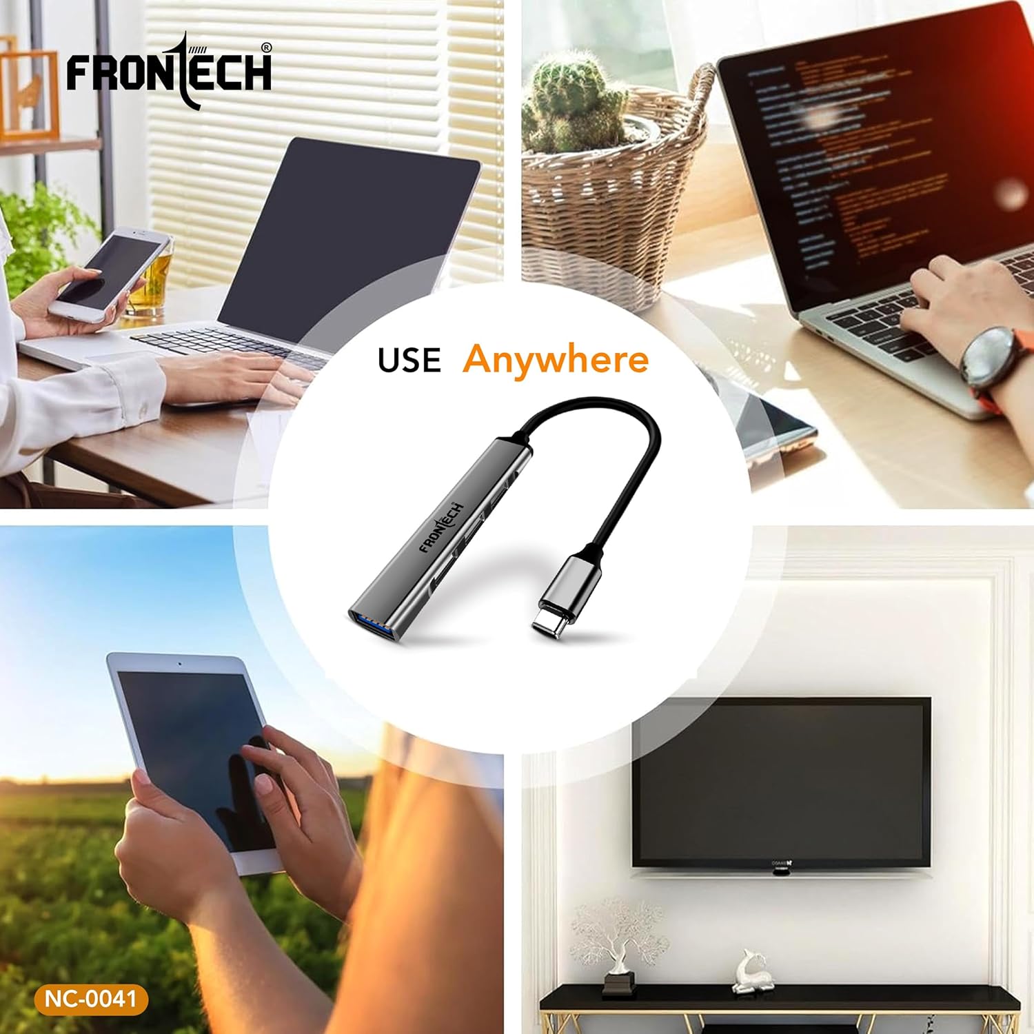 Frontech 4 in 1 Slim Multiport HUB Dock,1XUSB 3.0, 3X USB 2.0,Compact Metal Design, Upto 5 Gbps Hight Speed Data Transfer Desktop,Laptop,Tablet etc - Image 7