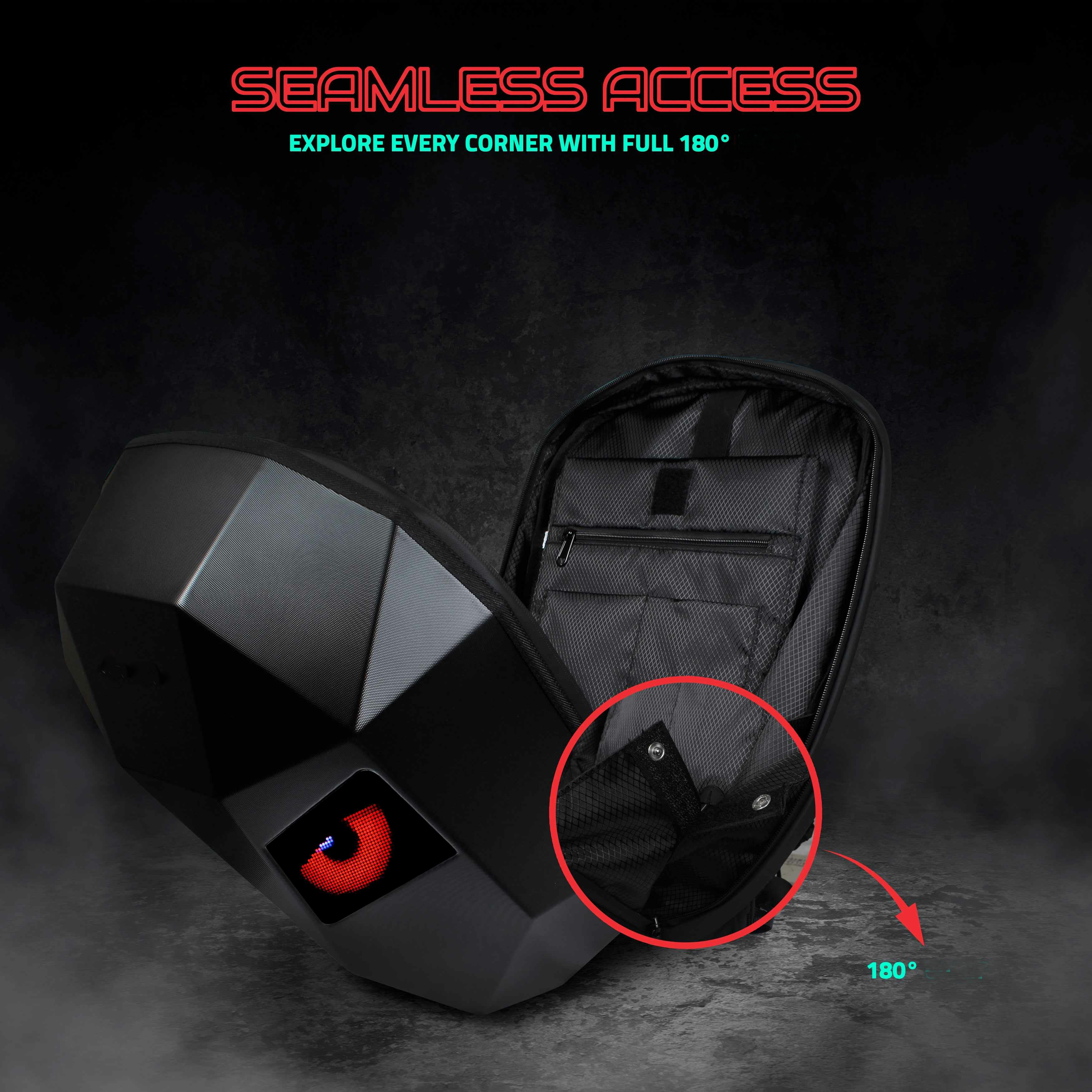 LED Backpack 31L, Motorcycle Riding Bag With Programmable Screen, App Control, Water Resistant, Unisex Expandable Daypack For College, Travel, Laptop, Helmet - Image 5