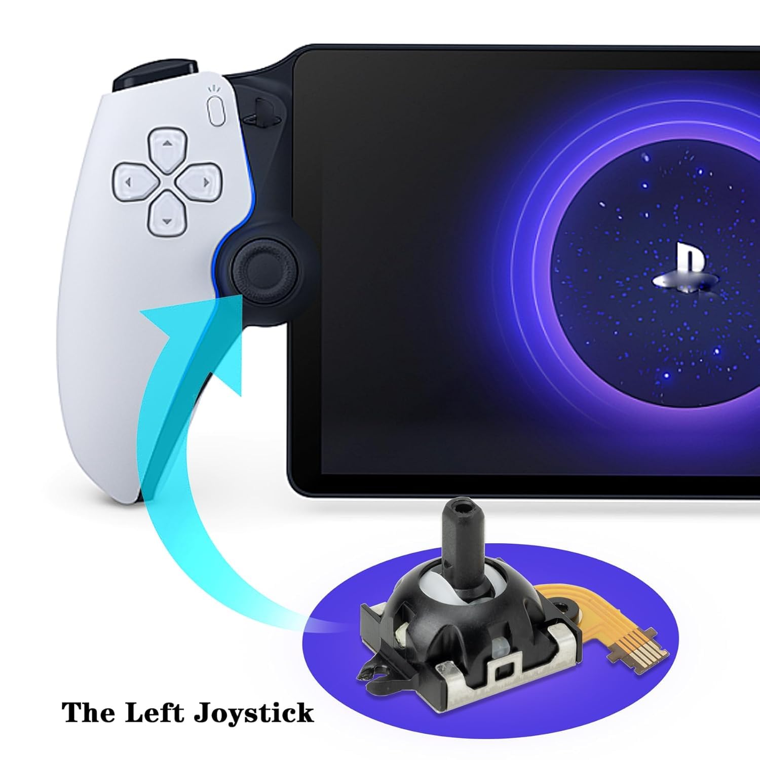 Left Joystick Replacement Kit for PS Portal Console/PS5 VR2 Controller, Analog Thumb Stick Repair -Joystick for PS5 Portal/PSVR2 Controller - Image 4