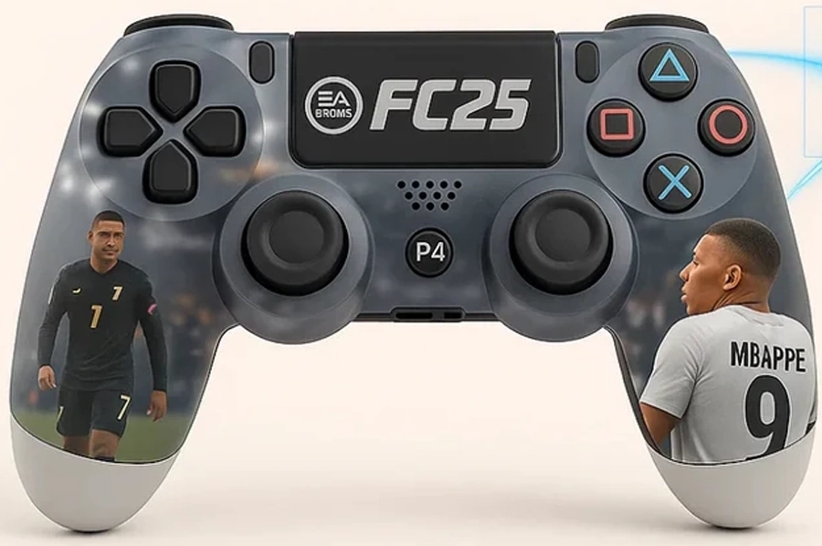 Playx FC 25 Themed Bluetooth Wireless P4 Gaming Controller For PS4/PS4 Pro/PS4 Slim/PC/Smartphone, Dual Vibration, Turbo, Touchpad, Compatible with PS5 - Image 1
