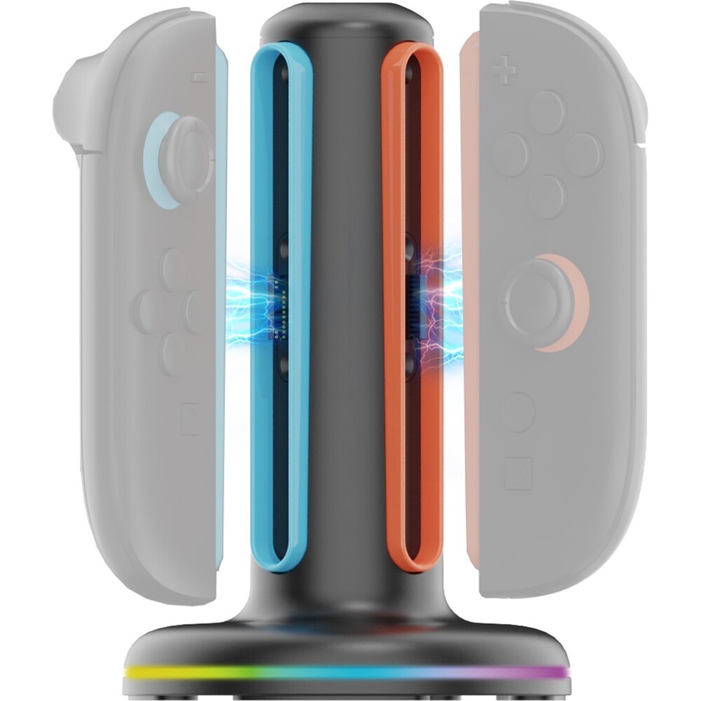 iPega Nintendo Switch 2 Joycons Charging Station with RGB for JoyCon Controllers Nintendo Switch 2 SW2052 Black - Image 3