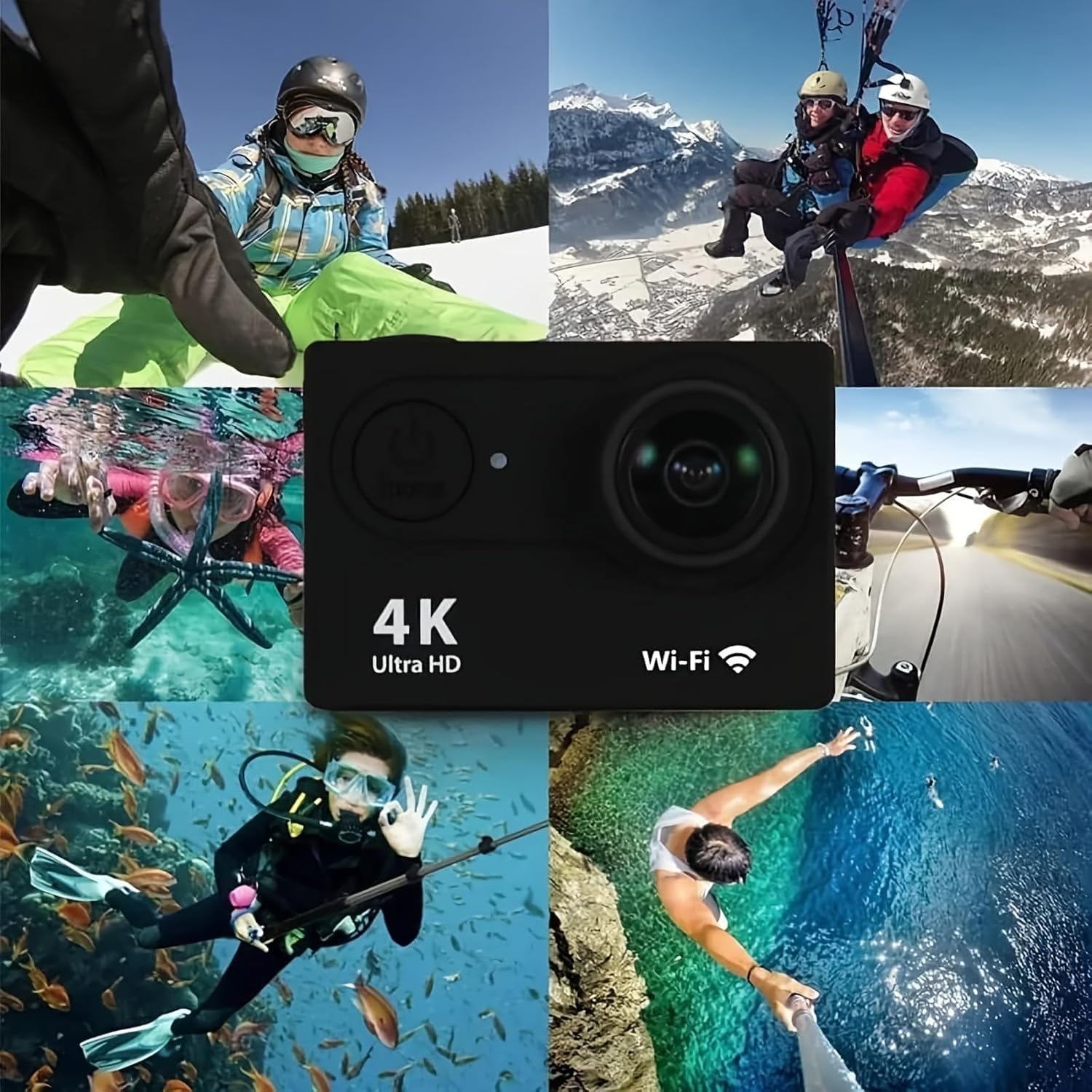 4K 30FPS Action Camera Ultra HD Underwater Camera 170 Degree Wide Angle 98Ft Waterproof Camera (Light Action) Digital Black - Image 6