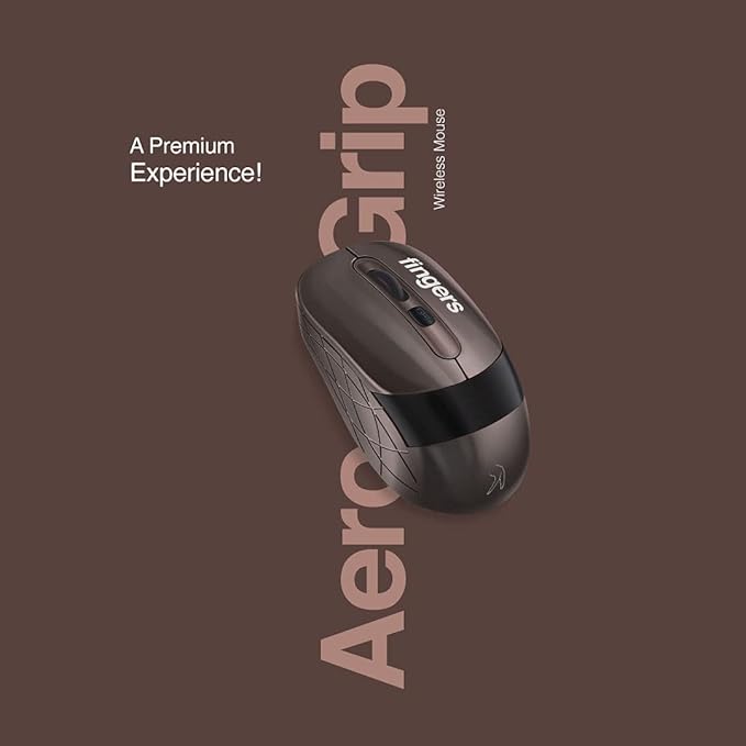 FINGERS AeroGrip Wireless Mouse with 2.4 GHz USB Receiver, Intelligent Auto Power Save Mode, Compatible with Windows, Mac & Linux - Image 2
