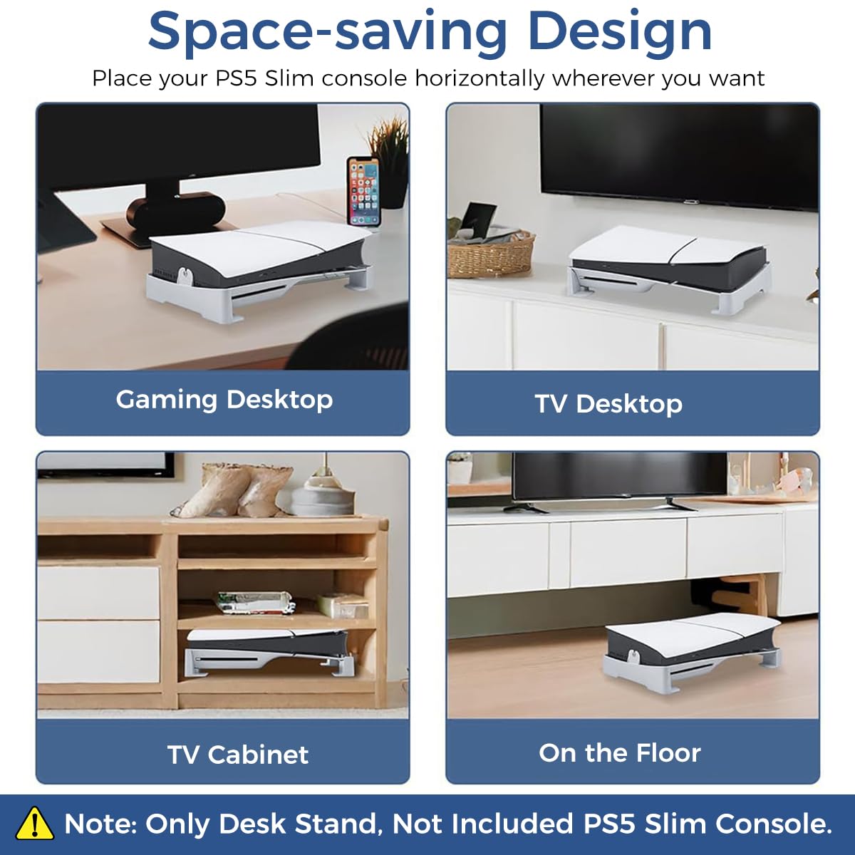 PGTECH HORIZONTAL STAND FOR PLAYSTATION 5 PS5 SLIM /PRO CONSOLE WHITE PG-P5S007B - Image 5