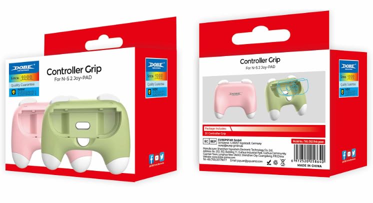 Dobe Nintendo Switch 2 JoyCon controller handle grip Left and right ,For Nintendo Switch 2 Ergonomic Left and Right JoyCon Controller Grips Green/Pink - Image 2