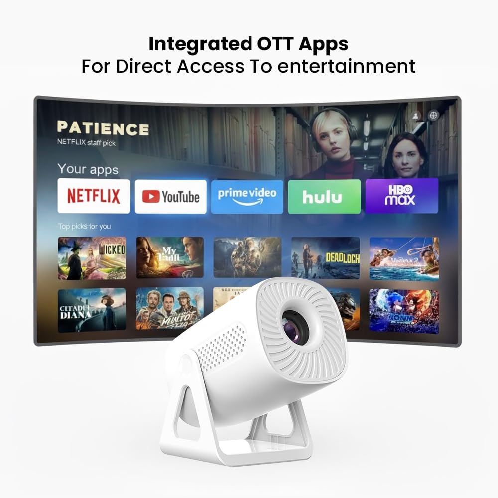 Toreto Prismo Full HD 1080P Smart Projector with WiFi Miracast (Android 12), 150 ANSI Lumens. - Image 3