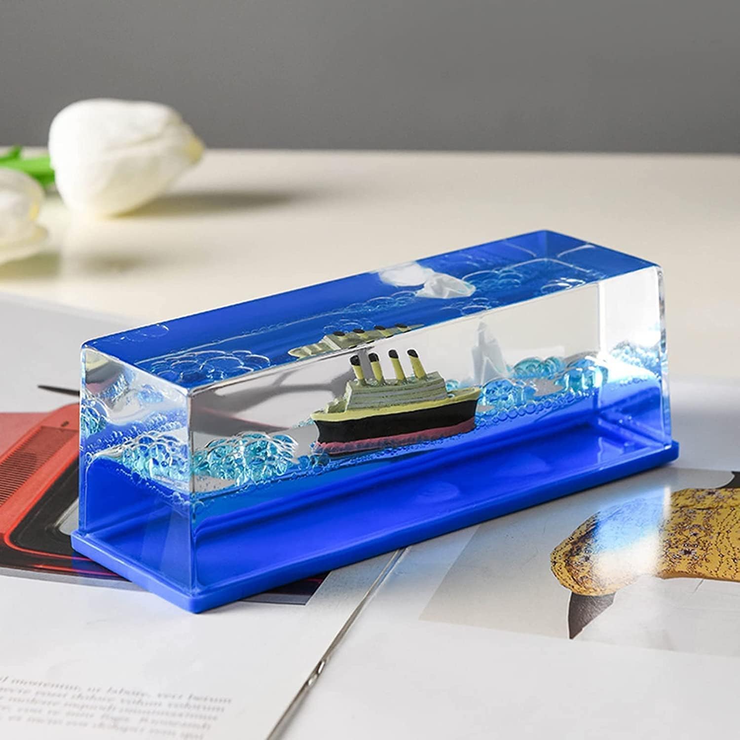 Titanic Wave Cruise Ship, Liquid Ship Nautical Showpiece For Show Piece Decor, Acrylic Car - Image 4