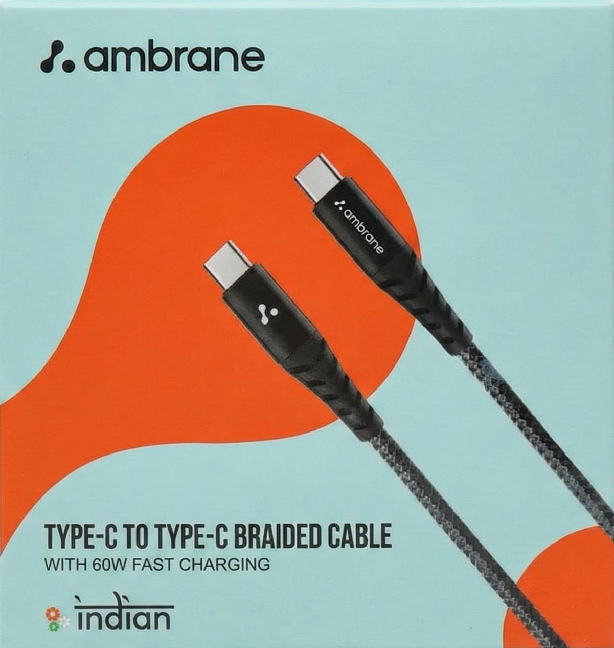 Ambrane BCCT 10 Type C to Type C Braided Cable 1m 3A 60W Black - Image 7