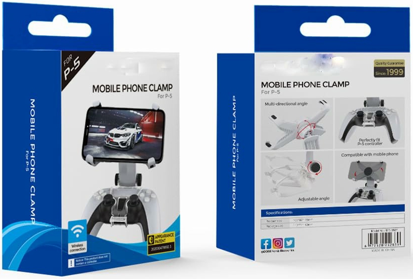 PS5 Controller Mobile Phone Mount Clip, Mobile Gaming Clip Cell Phone Stand Holder Bracket for PS5 Controller Remote Play (PS5 Controller Not Included) - Image 1