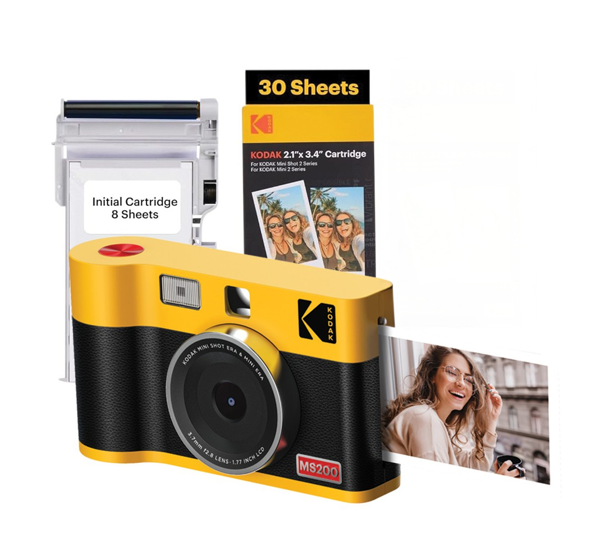 Mini Shot 2 ERA 4PASS 2-in-1 Instant Camera and Photo Printer (Initial 8 Sheets + 30 Sheets) (2.1" x 3.4") - Yellow - Image 1