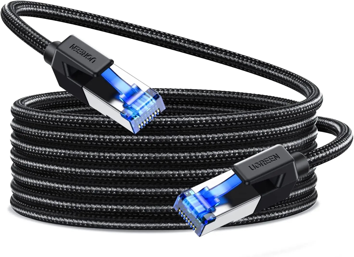 Ugreen NW153 Cat8 Pure Copper Ethernet Cable Braided 20m (Black)-30800 - Image 1