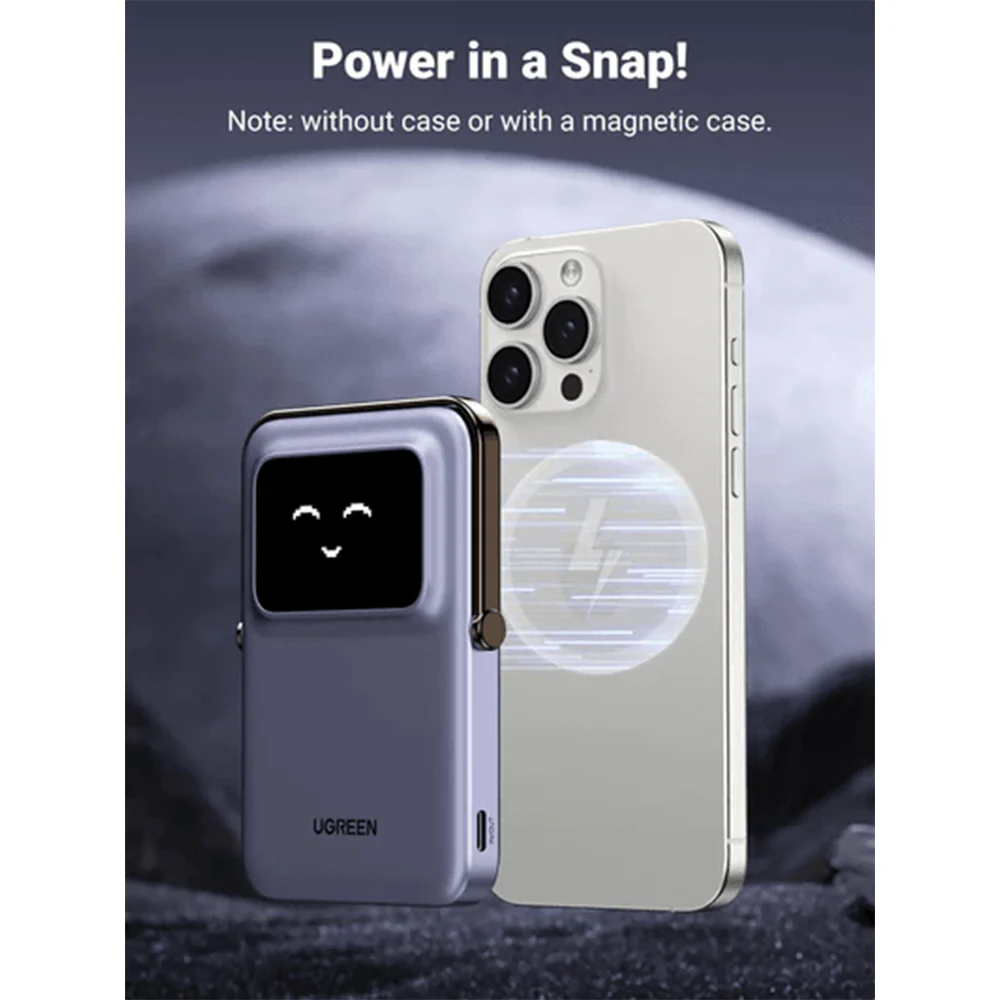 Ugreen PB571 5000mAh Mini Magnetic Robot Wireless 20W Power Bank-35605B - Image 4