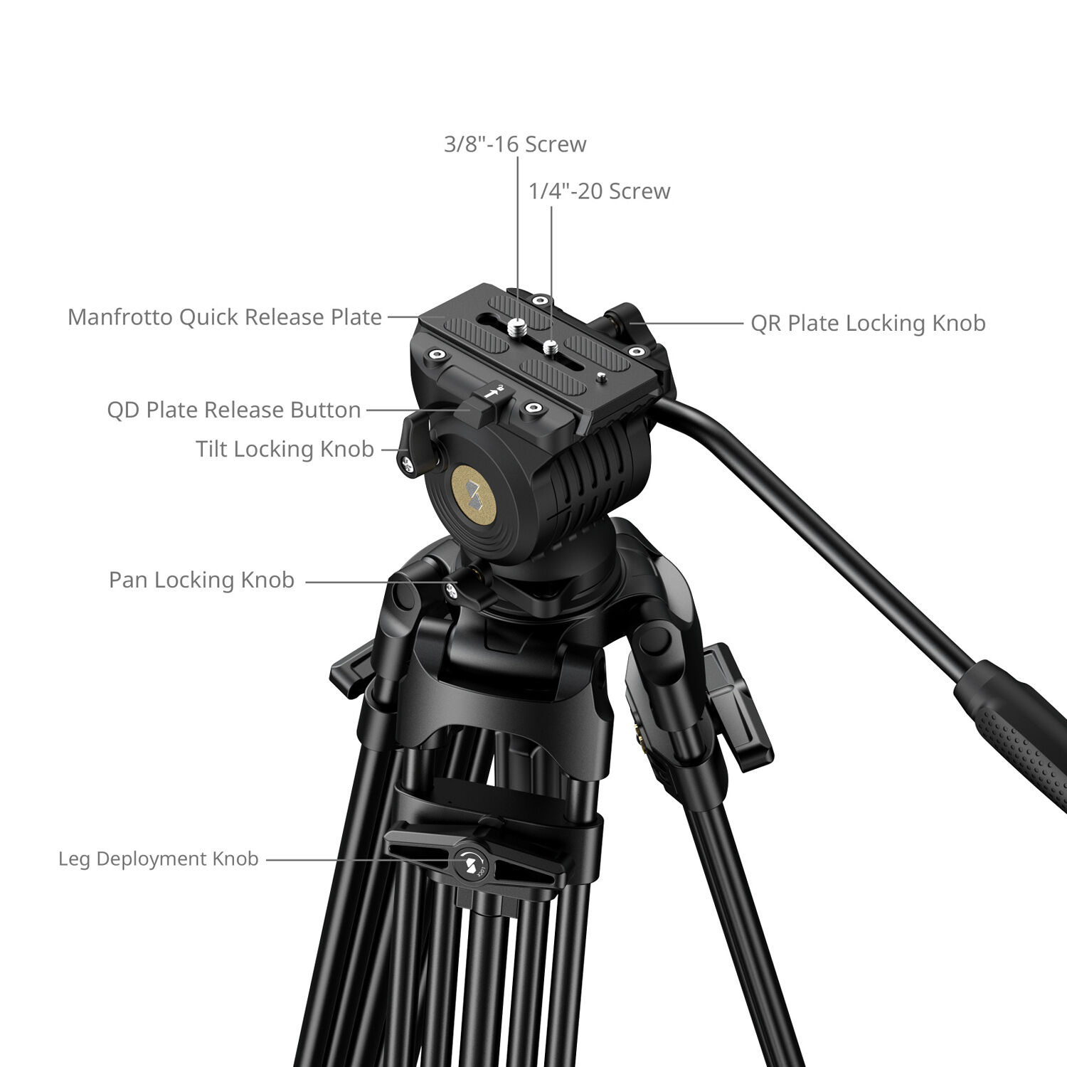 SmallRig Brand FSD14 FreeSpeed Heavy-Duty Aluminum Alloy Tripod 5442 - Image 4