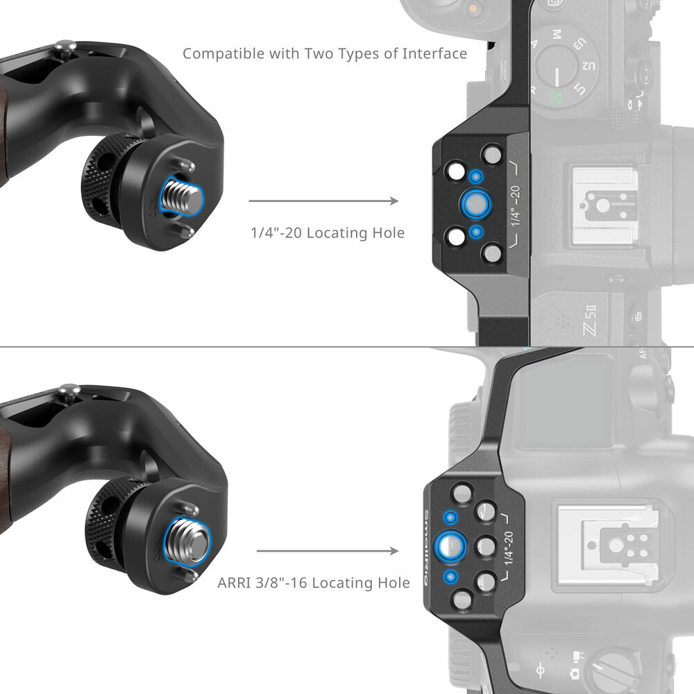 SmallRig Brand Wooden Top Handle with 1/4''-20 and ARRI 3/8''-16 Locating Screw 5252 - Image 6