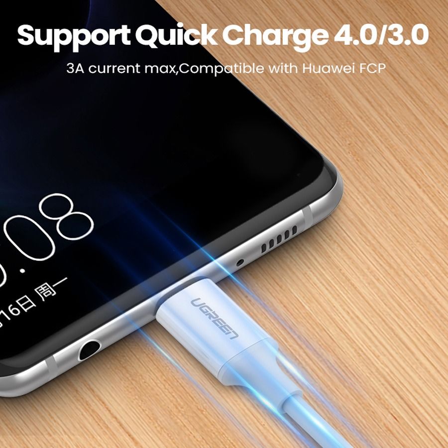 UGREEN US264 USB 2.0 C M/M ABS Cover 1m (White)-60518 - Image 6