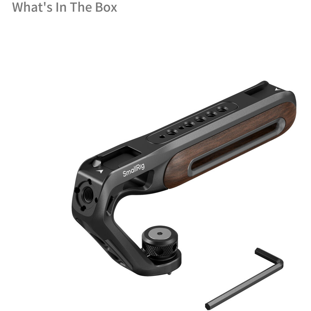 SmallRig Brand Wooden Top Handle with 1/4''-20 and ARRI 3/8''-16 Locating Screw 5252 - Image 3