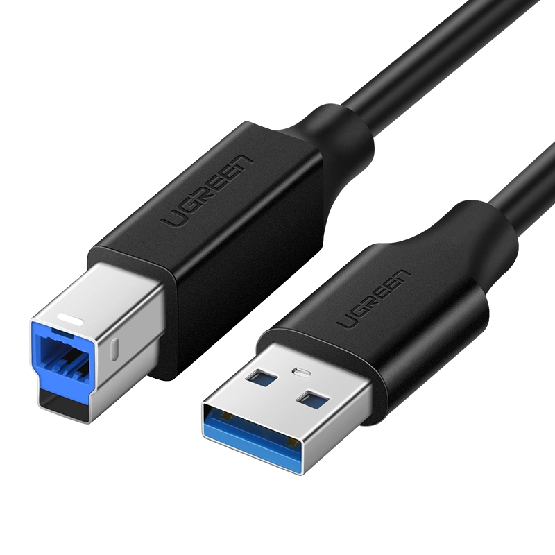 UGREEN US210 USB 3.0 AM to BM Print Cable 2m (Black)-10372 - Image 1