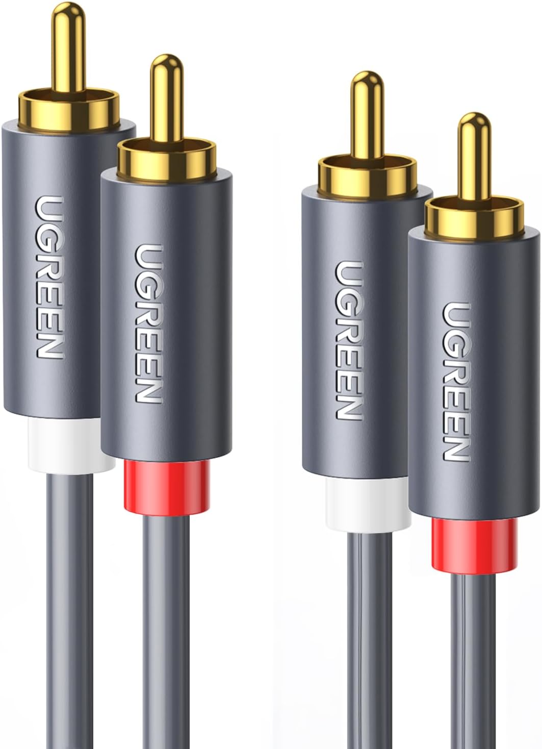 Ugreen AV104 2RCA Male to 2RCA Male Cable 1m (Black)-30747 - Image 1