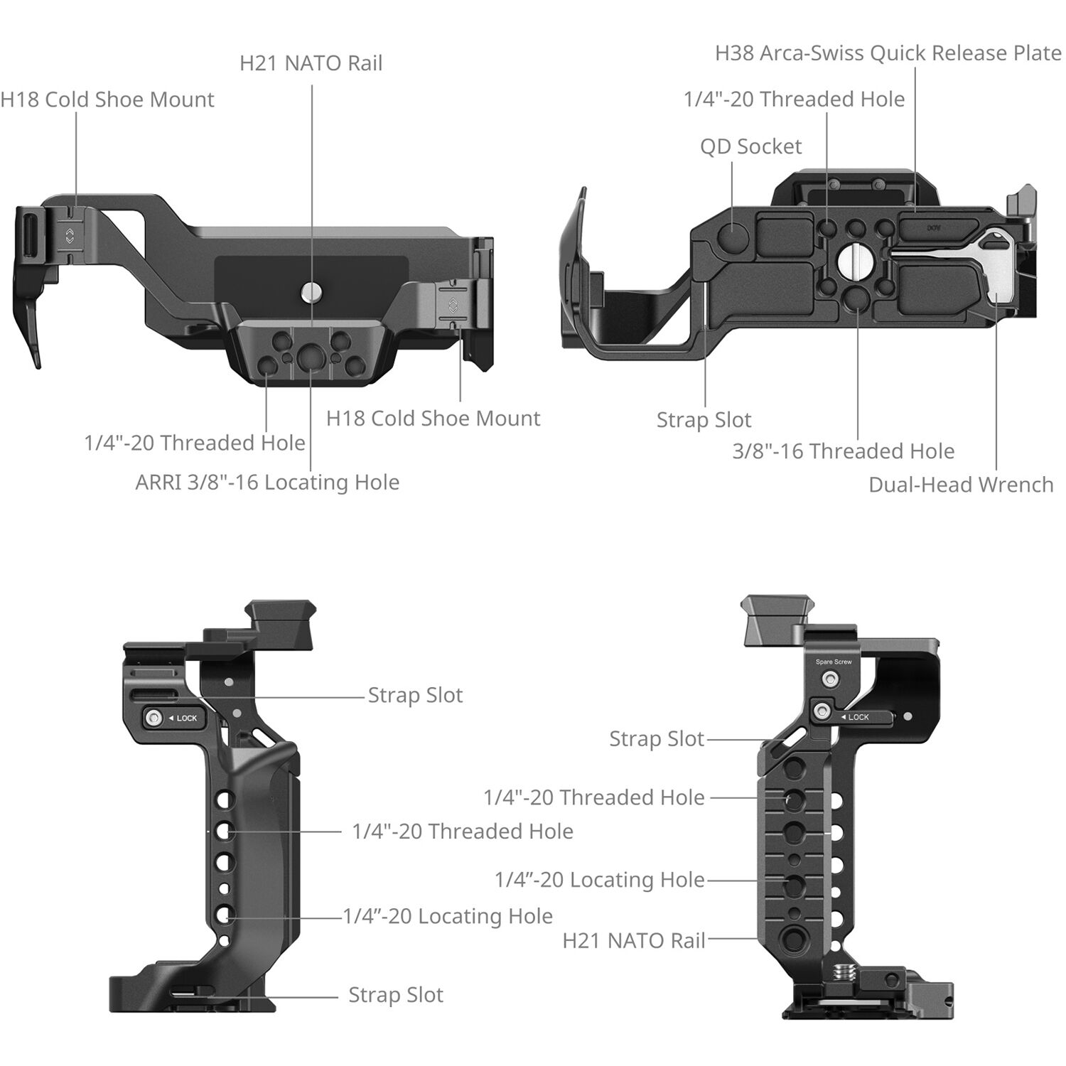 SmallRig Brand Cage Kit for Panasonic LUMIX S1 II / S1 IIE / S1R II 4903 - Image 4