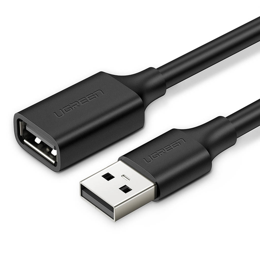 Ugreen US103 USB 2.0 A Male to A Female Cable 1.5m (Black)-10315 - Image 1