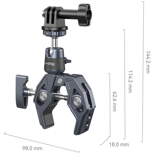SmallRig Brand Super Clamp with 360 Ball Head Mount for Action Cameras 4102B - Image 3