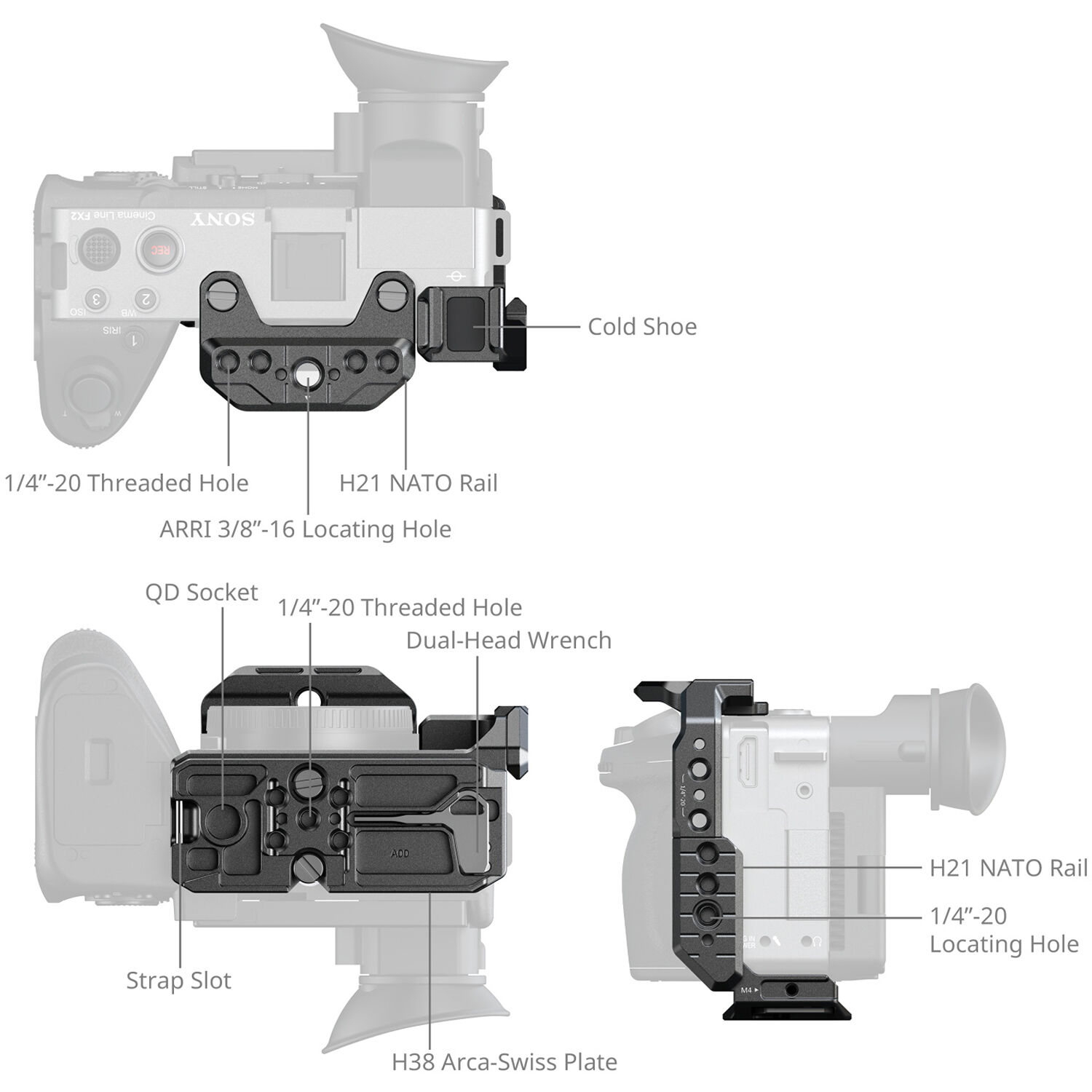 SmallRig Brand Half Cage for Sony FX2 5591 - Image 4