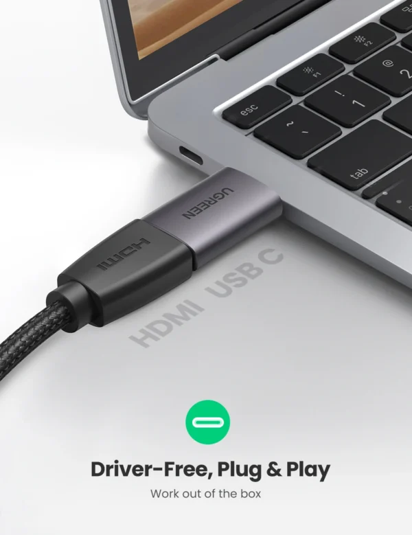 UGREEN US320 USB-C to HDMI Adapter (Space Gray)-70450 - Image 3