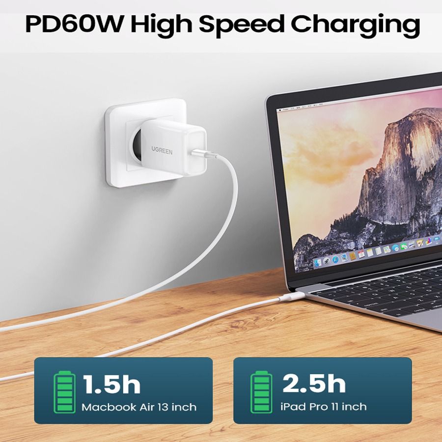 UGREEN US264 USB 2.0 C M/M ABS Cover 1m (White)-60518 - Image 3