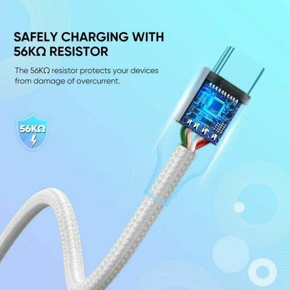 Ugreen US287 USB-A 2.0 to USB-C Cable Nickel Plating 2m (White)-60123 - Image 3